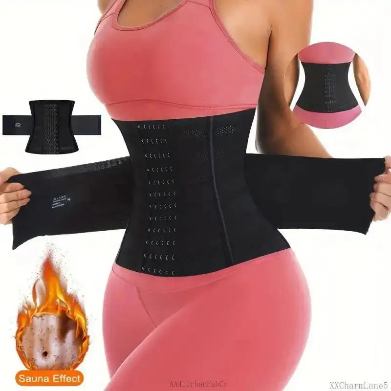 Adjustable Waist Trainer, 1 Count 7 Steel Bones Waist Trainer Belt for Women, Professional Fitness Equipment for Home Gym, Waist Trainer Trimmer, Workout Equipment, Fitness Training Band, Exercise Waistband, Adjustable Strap WorkoutXXCharmL AA41UrbanFabCo