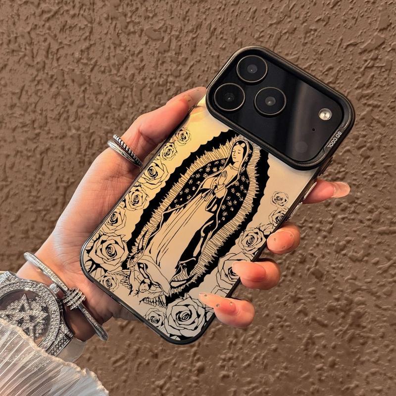 Virgin Mary Pattern Case for iPhone 17 Pro Max 17 Air 16/15/14/13/12/11 Pro Max Plus Retro High-end Shockproof Drop Screen Protection Cute Durable PC Smartphone Cover