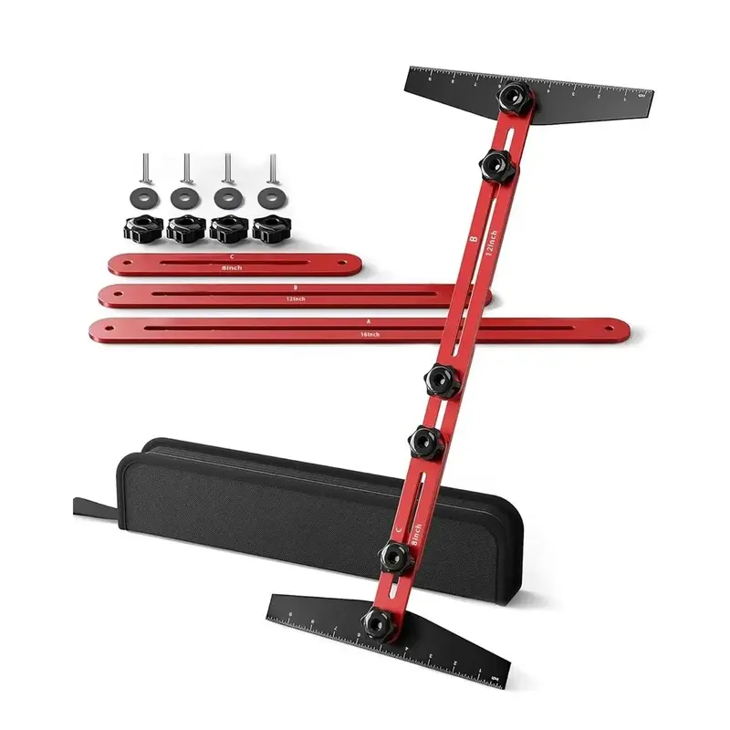 Aluminum Alloy Stair Tread Template Tool - Professional Adjustable Stair Measuring Tool & Gauge Jig - Precise Woodworking Tool for Stairs, Risers, and Shelves - Home Improvement Layout Tool