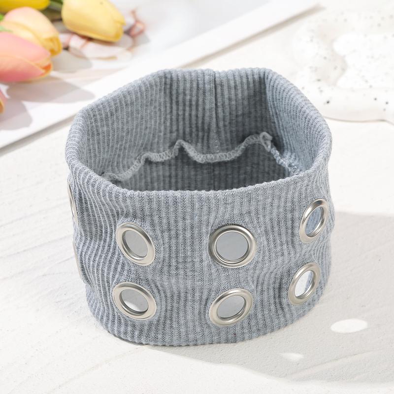 AWAYTR Harajuku Y2K Punk Girl Punk Grunge Hollowed Out Eyelets Wide Headband Elastic Headbands Fashion Steampunk Gothic Sports Headbands Hair Accessories