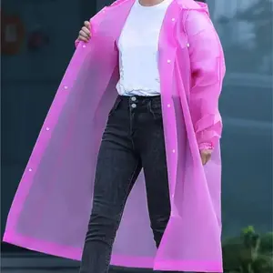 Solid Color Raincoat, 1 Count Portable Lightweight Raincoat with Drawstring, Full Body Cover, Windproof, Wind Resistant & Waterproof, Rainproof Raincoat for Outdoor Cycling