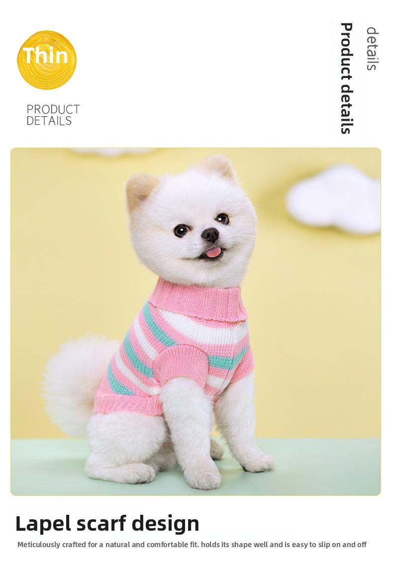 New Pet Knitted Sweater Fall Winter Warm 2-Leg Dog Clothes Multiple Colors Soft Knitwear for Small Medium Dogs Gold Plated Custom Collar shoes