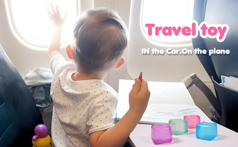 Squishy Ice Cube Shape Stress Cube Fidget Toy, Soft Filling Stress Balls for Kids Adults, Calming Sensory Fidget Toy for Stress Relief & Relaxation, Blue