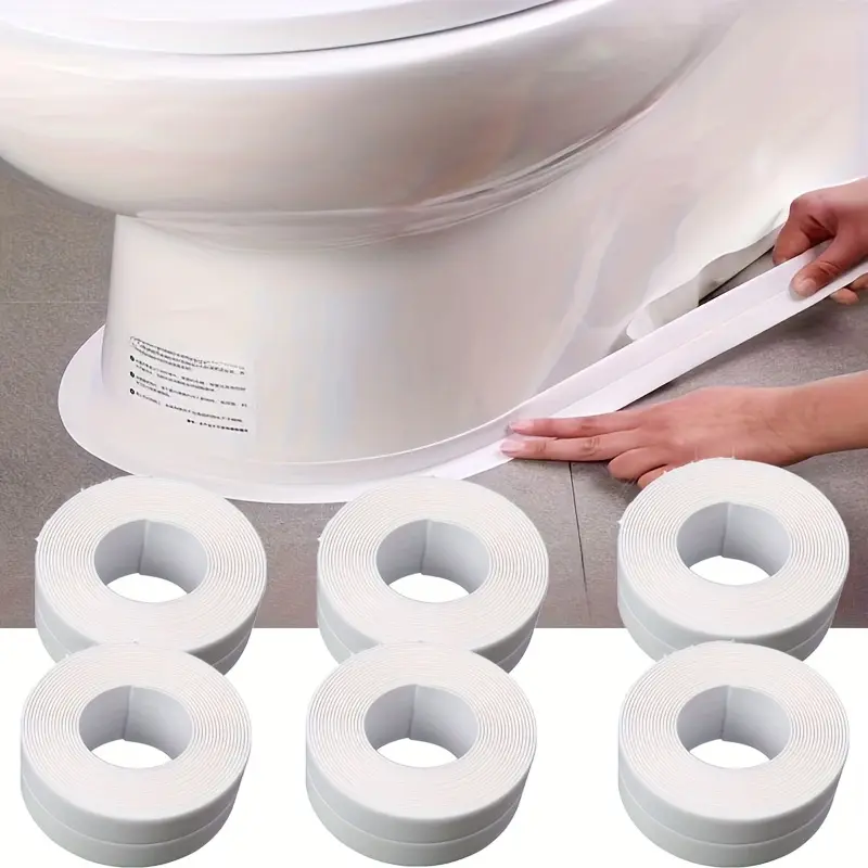 5 rolls (2.2*100CM) of self-adhesive bathtub toilet sealing strip, suitable for sealing bathroom, shower room, sink, easy to attach, Adhesive Installation, durable adhesive, smooth surface sealing, Leak Proof Seal, moisture-proof material