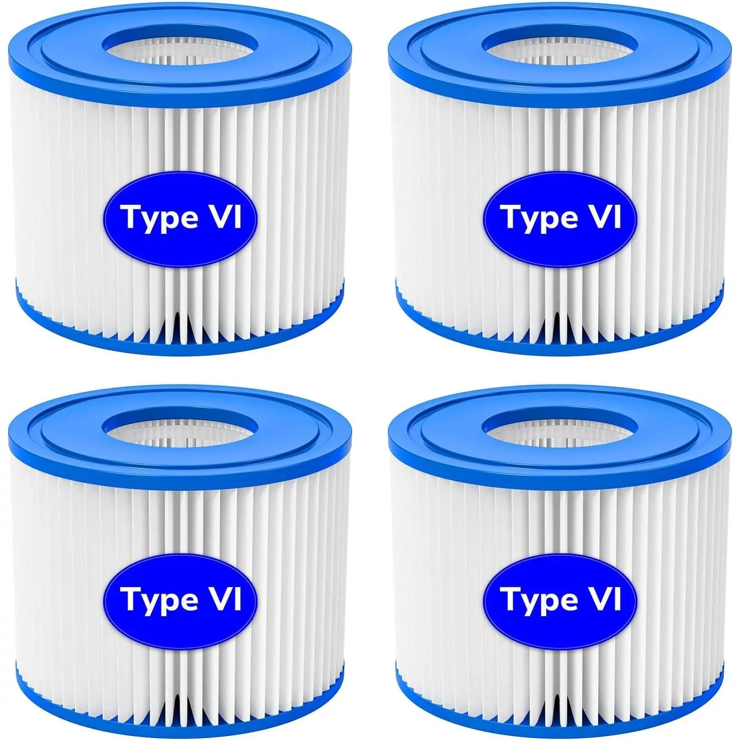 Hot Tub Filter Replacement for SaluSpa Hot Tub Filters, Type VI Spa Filter Compatible with All Coleman SaluSpa Inflatable Hot Tub and Lay-Z Spa, 4 Pack