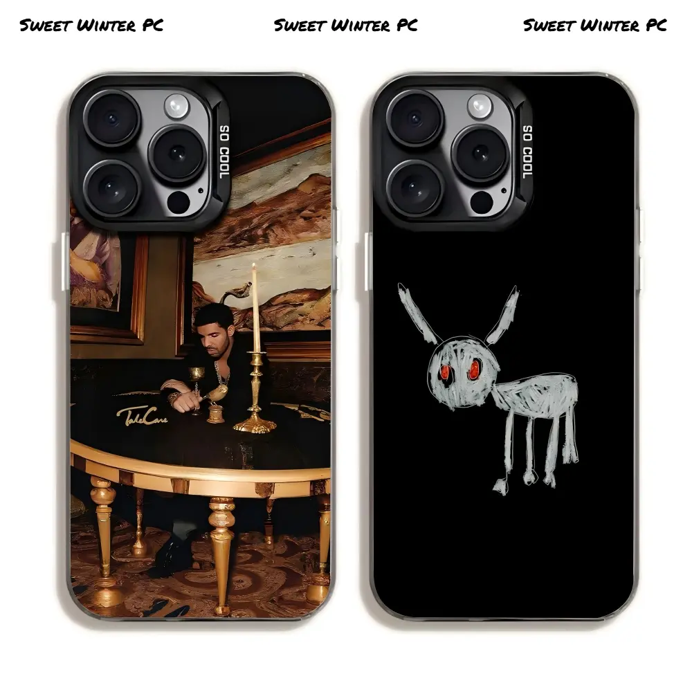 O-OvO OWL Drake Phone Cases For iPhone 17 Promax Pro Air 16 Plus 15 14 13 12 Black IMD Mattle Anti-fall Shockproof Protective Cover Perfect Christmas Birthday Gift For Fans