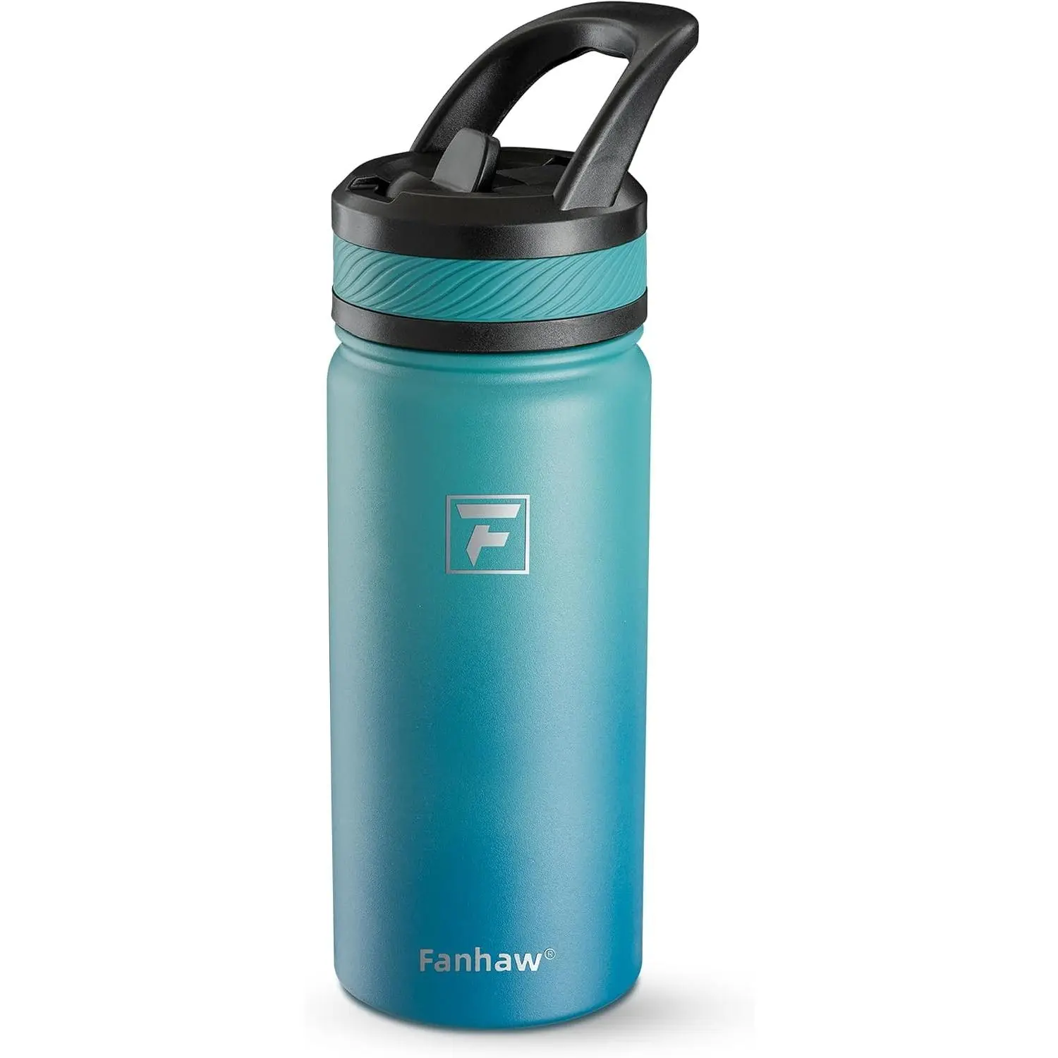 18 oz Kids Insulated Water Bottle for School - Stainless Steel Vacuum Bottle with Straw Lid, Leak-Proof & BPA Free, Perfect for Boys and Girls, Ideal for Travel and Outdoor Activities (Green Blue)Gift