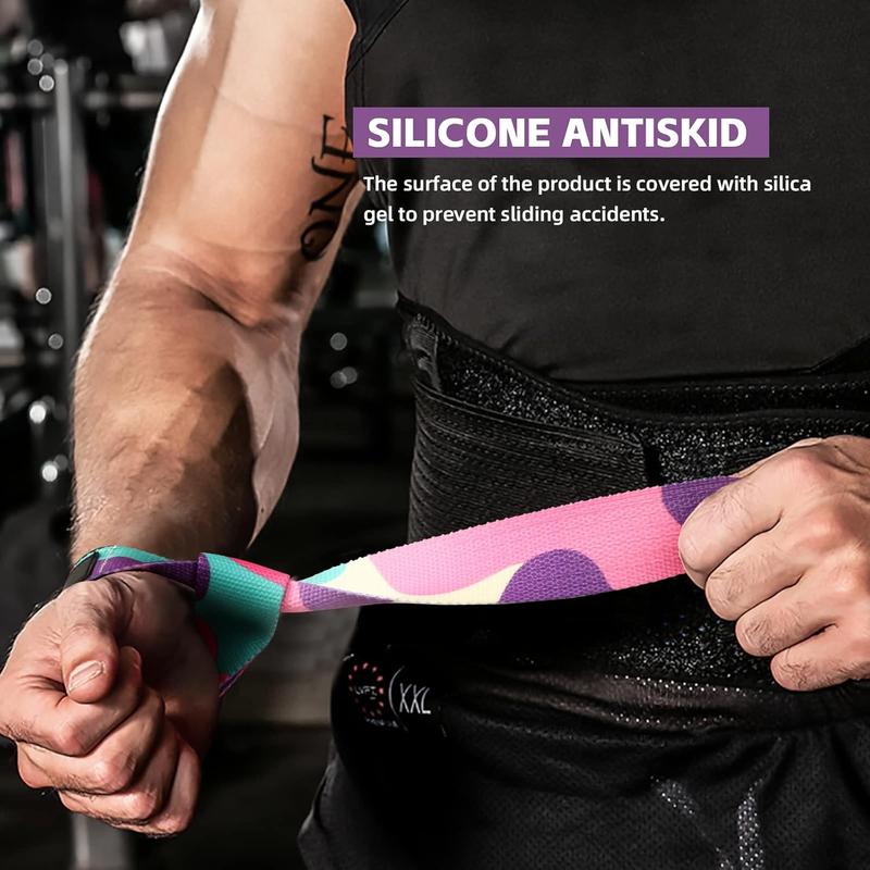 Non-Slip Silicone Weightlifting Straps with Wrist Guards, Ideal for Gym Workouts, Men & Women, Strength Training Accessories, Deadlift Straps