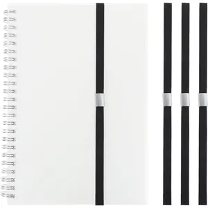 Mini Skater Elastic Planner Bands Book Page Markers - Stretchy Closure Reading Straps Hold Planner Closed, Fit Notebooks 8" to 11" Height, Pack of 4 (Black)