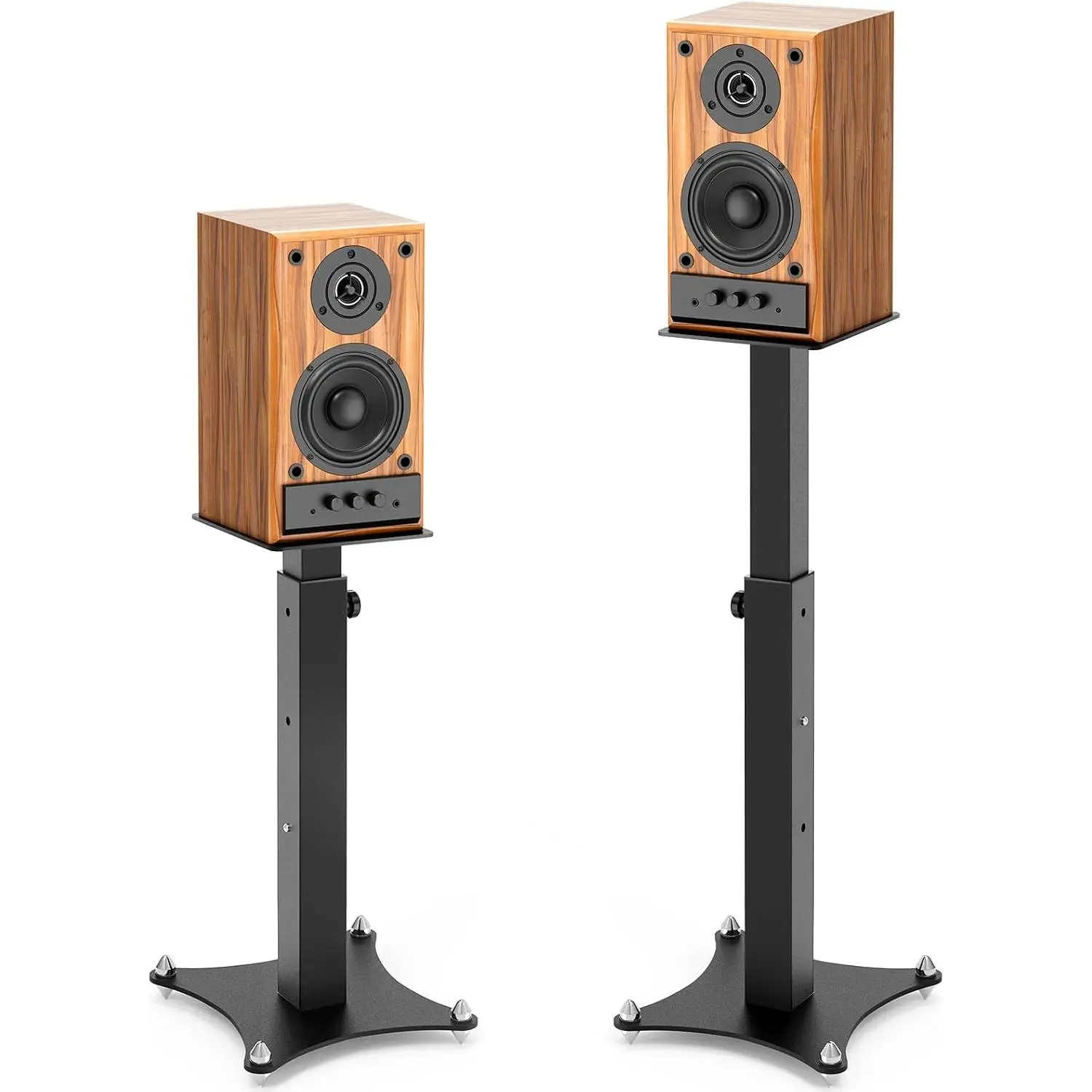 Adjustable Bookshelf Speaker Stands Pair, 20-27.5 Inch -Metal Heavy Duty Holds 100lbs  for Surround Sound with  Management