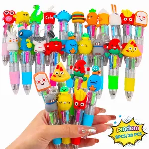 Mini Multicolor Ballpoint Pens, Pen Set, Four-In-One Cute Design, Suitable for Kids Boys Girls, Fun Cartoon Pens, Aesthetic Pens, Ideal Party Gift, Teacher Supplies, Writing Stationery