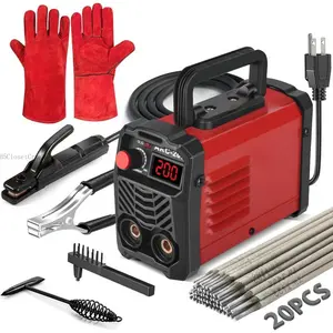 ZKB 200Amp 20PCS Rods Stick Welder, Super MINI Portable Welding Machine, IGBT Inverter Welder Machine 110V with Hot Start Arc Force Anti-Stick, for 1/16"-1/8" Rod ARC Welder, 2 Chip Hammers (Red)H5ClosetCrush