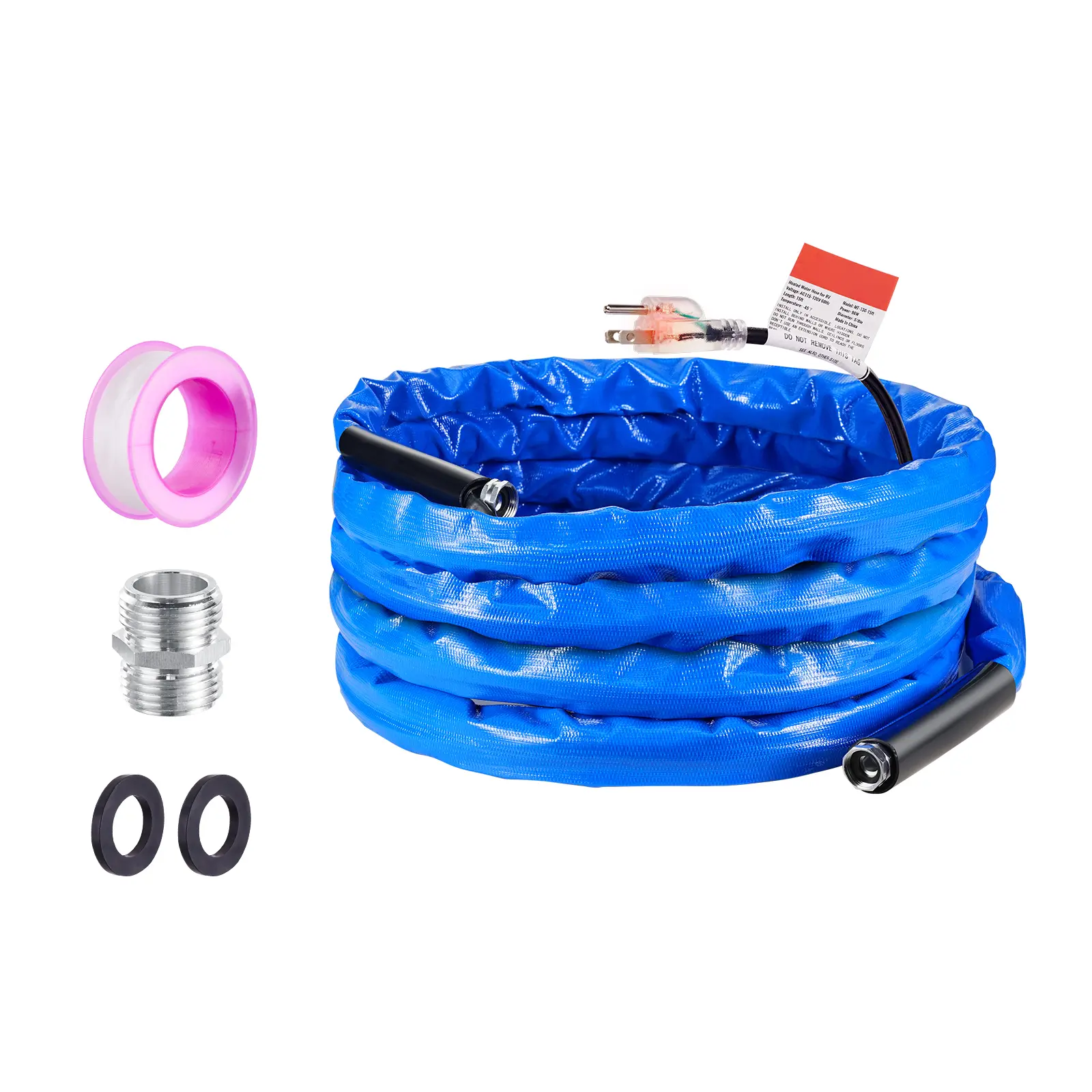 25 ft Heated Water Hose for RV, 160 W Power, -45°F/-42.7°C Minimum Temperature, PVC Construction