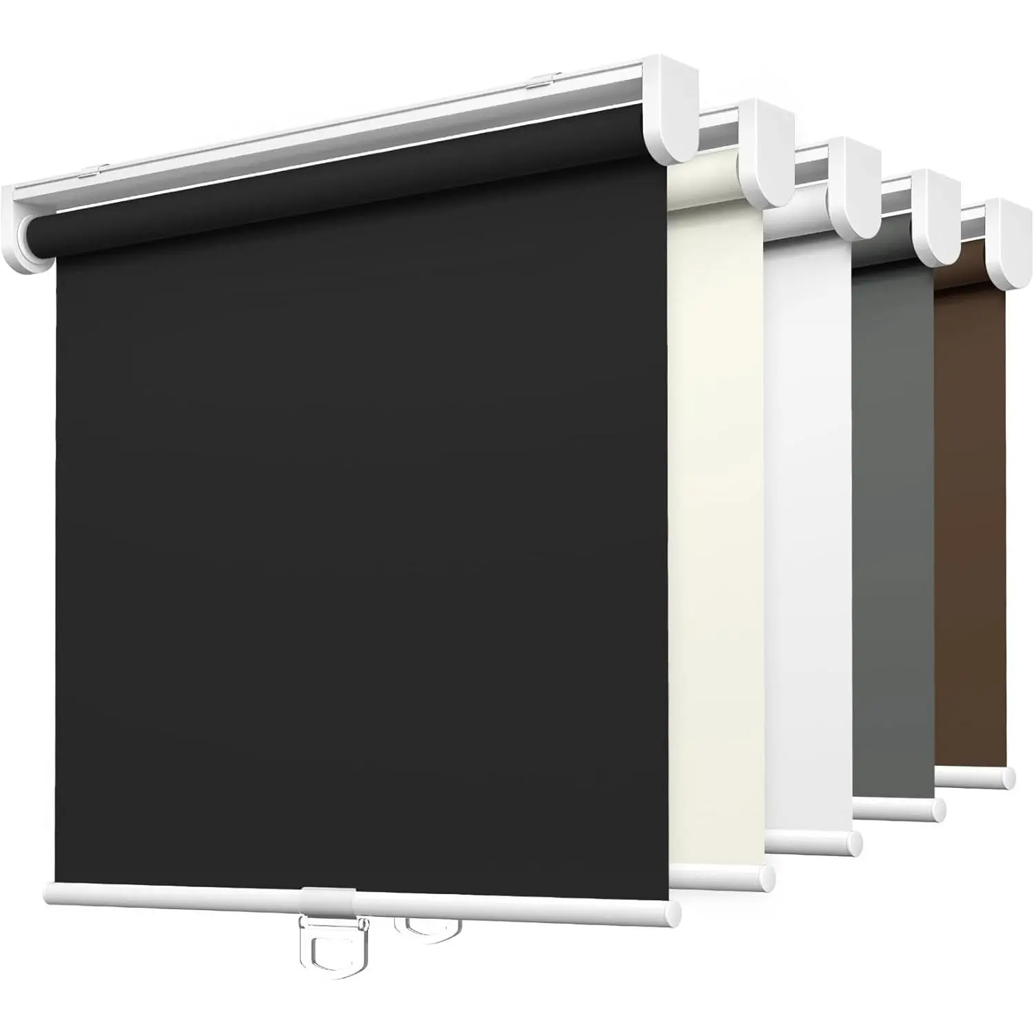 No Drill Cordless Roller Shades, 34x72, Black | 100% Blackout Roller Blinds for Windows, Thermal Insulated UV Protection Waterproof Roll Up Window Blinds and Shades