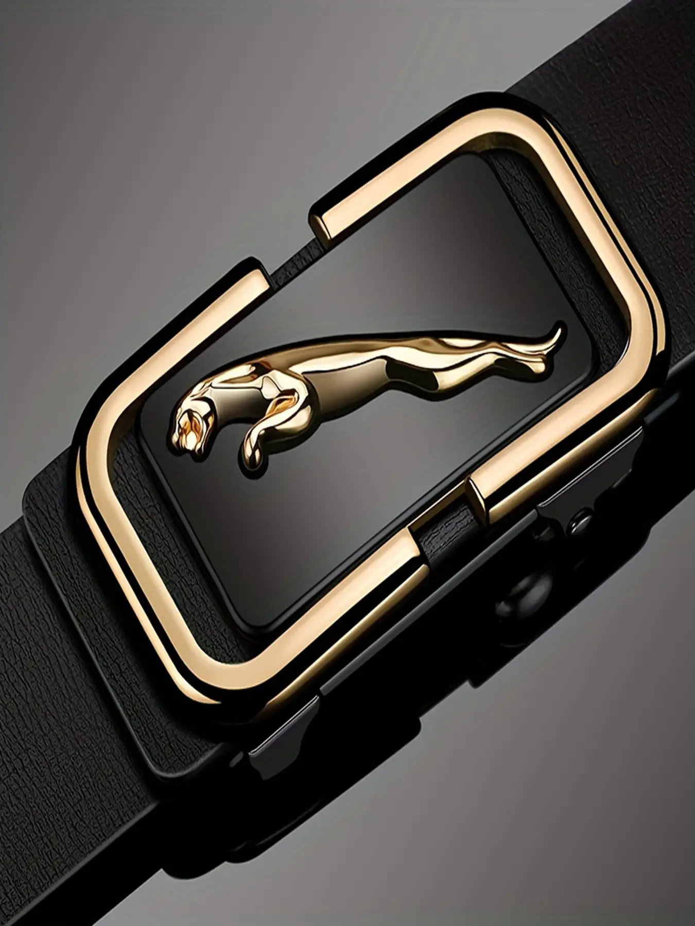 Men's Genuine Leather Belt with Automatic Buckle, Business Casual Waistband for Middle-Aged Men, Trendy Cowhide Pants Strap