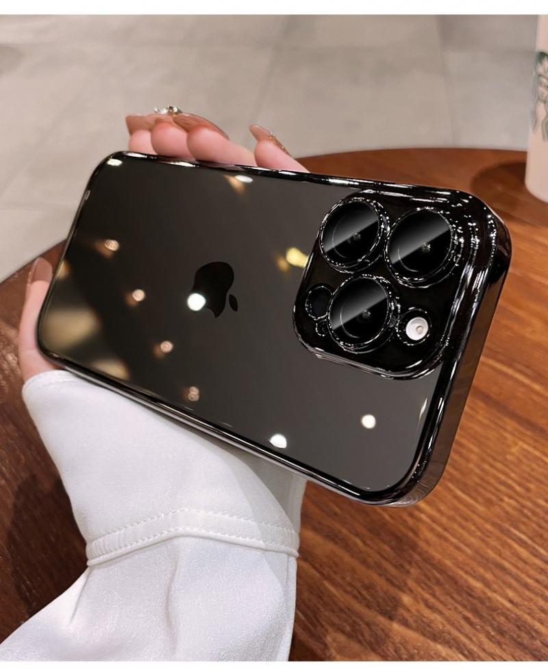 Suitable for iPhone 17/16/15/14/13/12/11 Phone Case Electroplated PC Transparent  Full Coverage Lens Shockproof Protective Cover, Dropresistant Case, Shockproof Cover, Sleek Design, Clear Phone Shell