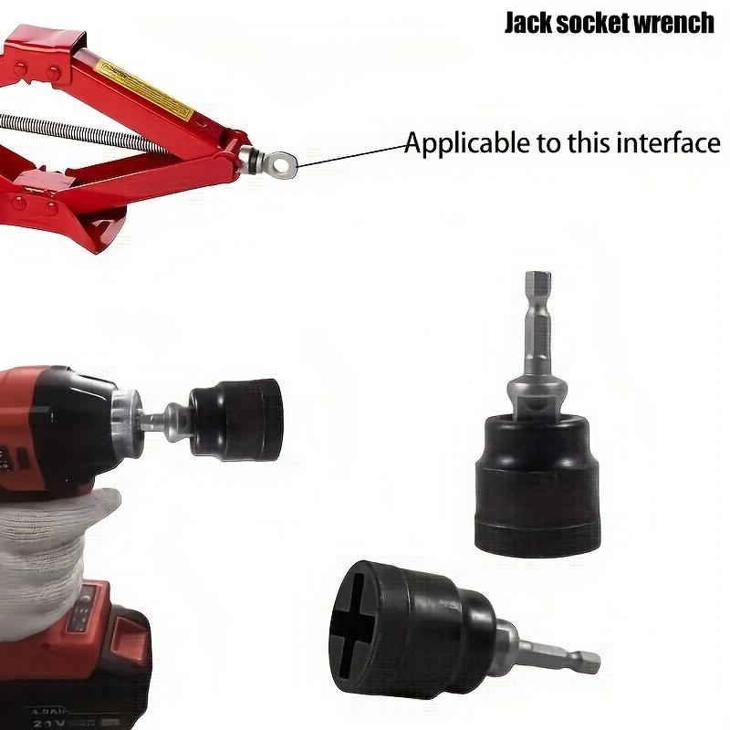 Jack Wrench with Socket, Heavy Duty Wrench, Professional Car Tire Removal & Wheel Bolt Wrench, Compatible with Scissor Jacks, No Assembly Required