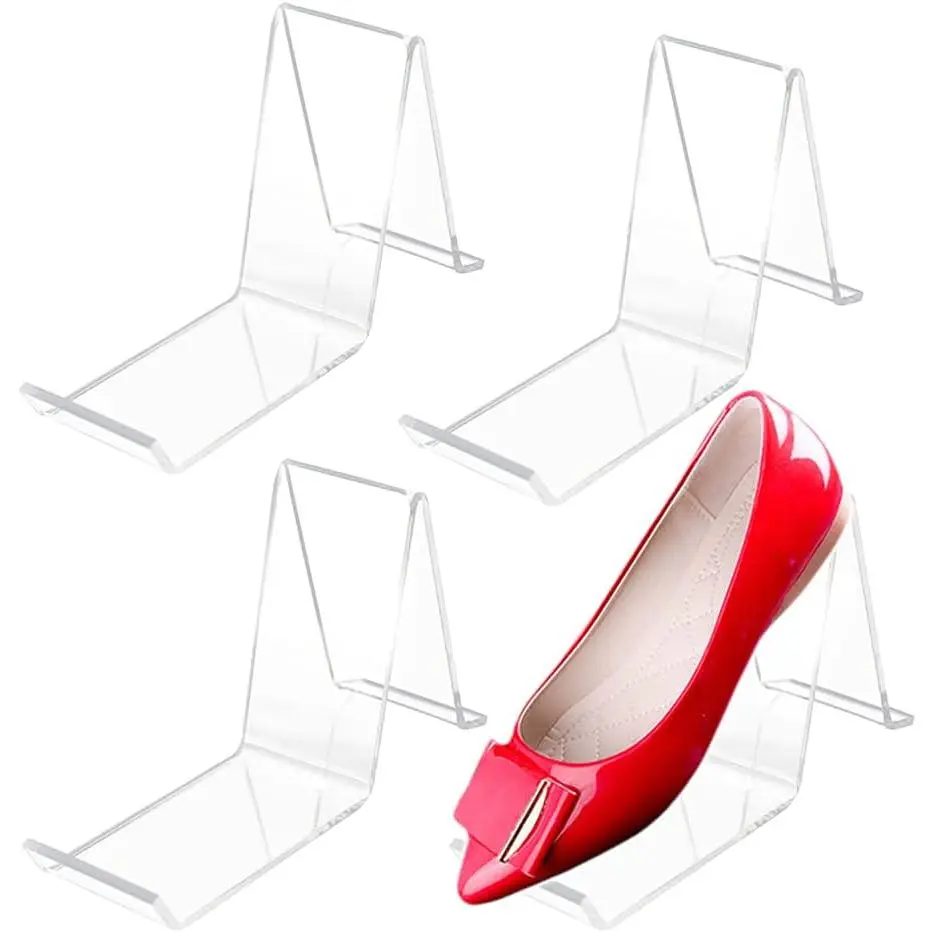 2 Pair/4 Pcs  Shoe Store Display Stands Clear Sandal Display Stands High Heel Display Rack Holder for  Shopping Malls