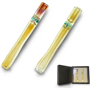 2Pcs 3'' Handmade Glass Cigarette Holder, Portable Glass Smoking Pipes Cigarette Mouthpiece for Daily Smoking