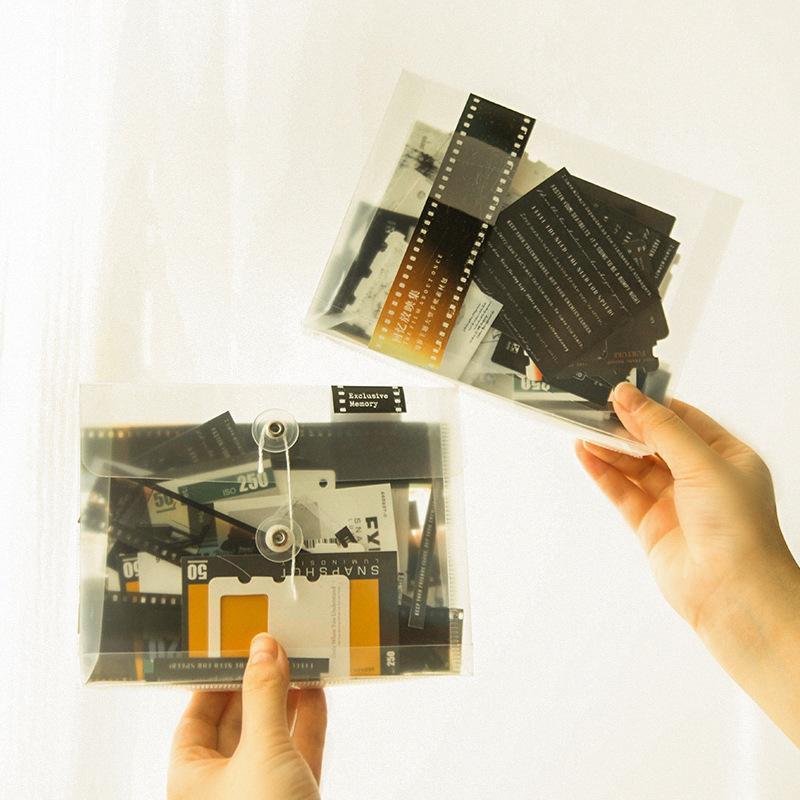 Vintage Film Themed Scrapbooking Kit, 94pcs/set Scrapbooking Paper & Sticker & Tape Set, DIY Decorative Paper for Scrapbooking & Journal Making, Backlighting, DIY Crafts