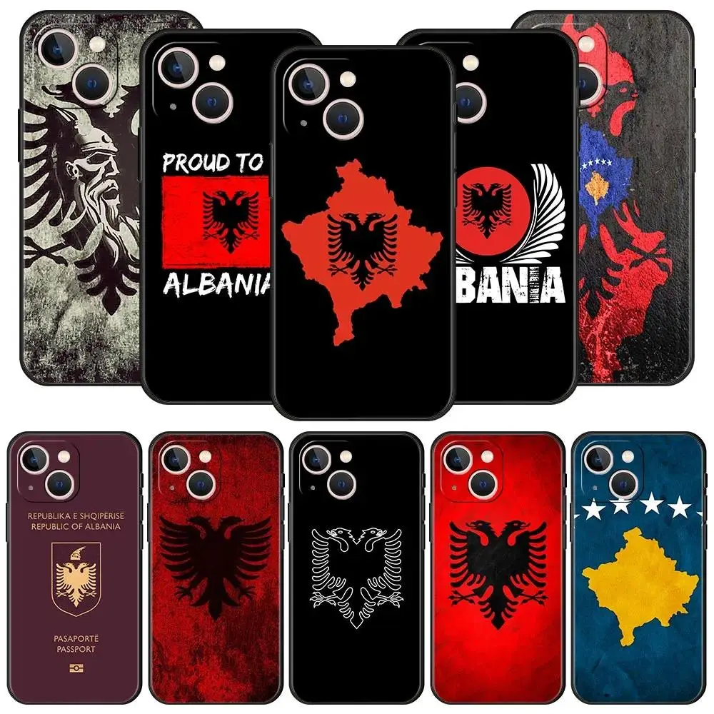 Albania Albanians Flag Phone Case For iPhone 17 Promax 17e 17 16 15 14 13 12 11 Mini Pro Max Air Anti-Fall shockproof protection Soft silicone Back Cover For Fans Gift