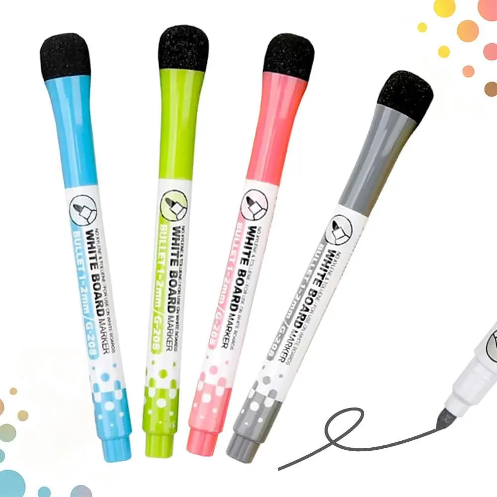 4 Packs  Dry Erase Markers Fine Tip with Eraser Low Odor Whiteboard Markers for Calendar Chore Chart Refrigerator Whiteboard  School  Colorful Marker Set