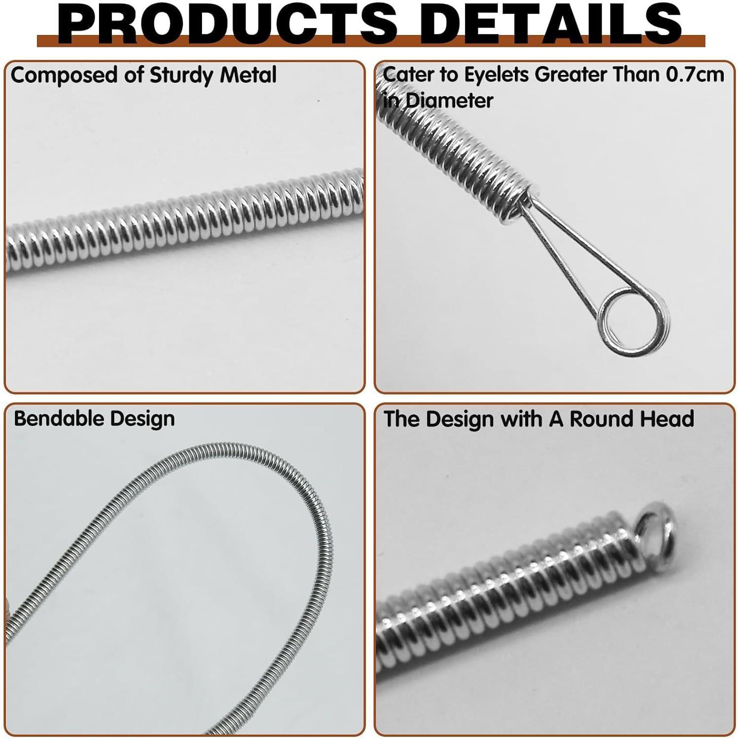 3 count Spring Drawstring Threader Tool Bendable Rope Threader Clip Multi-Purpose Hoodie String Threader Drawstrings Replacement Tool Hand Sewing, Spring Loop Threader for Sweatpants Shorts Jackets