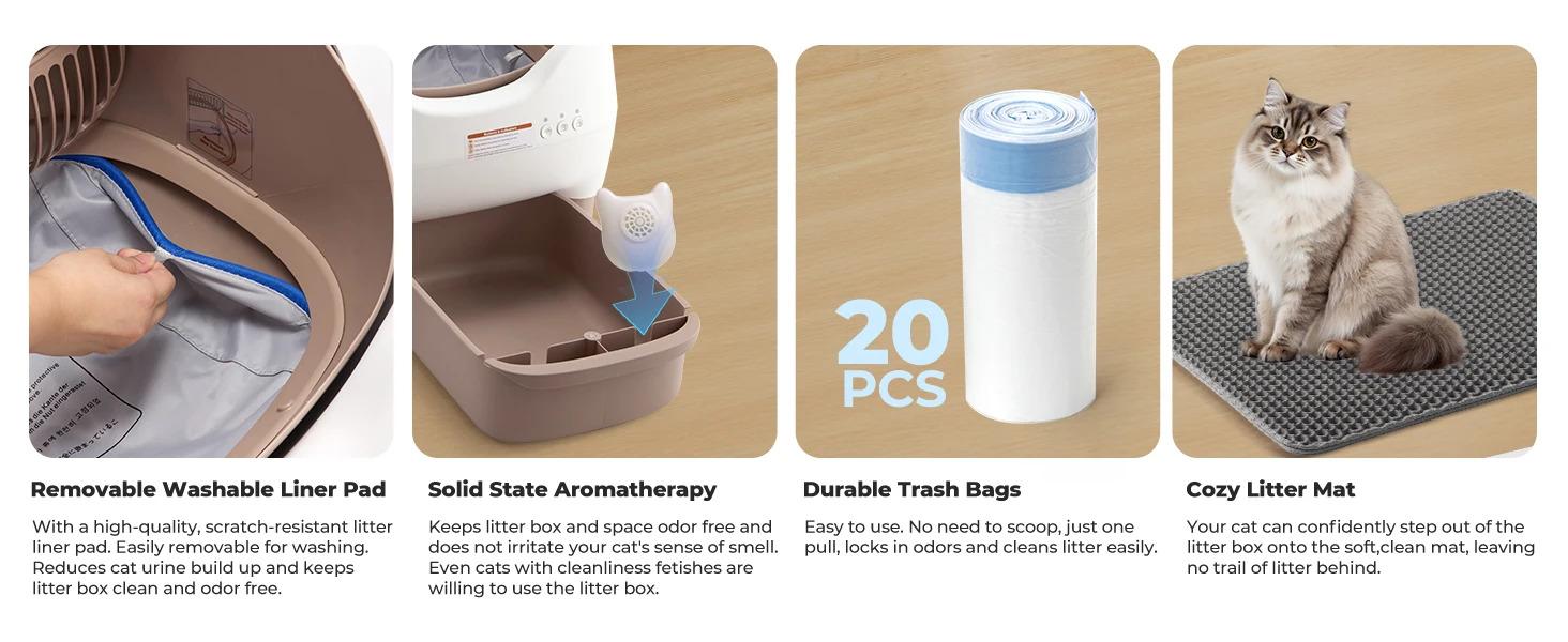 【For fans limited time 】Self Cleaning Litter Box, Automatic Cat Litter Box with APP Control, Odor-Free Large Waste Bin, Open-Top for Multi Cats 【For fans limited time 】Self Cleaning Litter Box, Automatic Cat Litter Box with APP Control, Odor-Free Large Waste Bin, Open-Top for Multi Cats