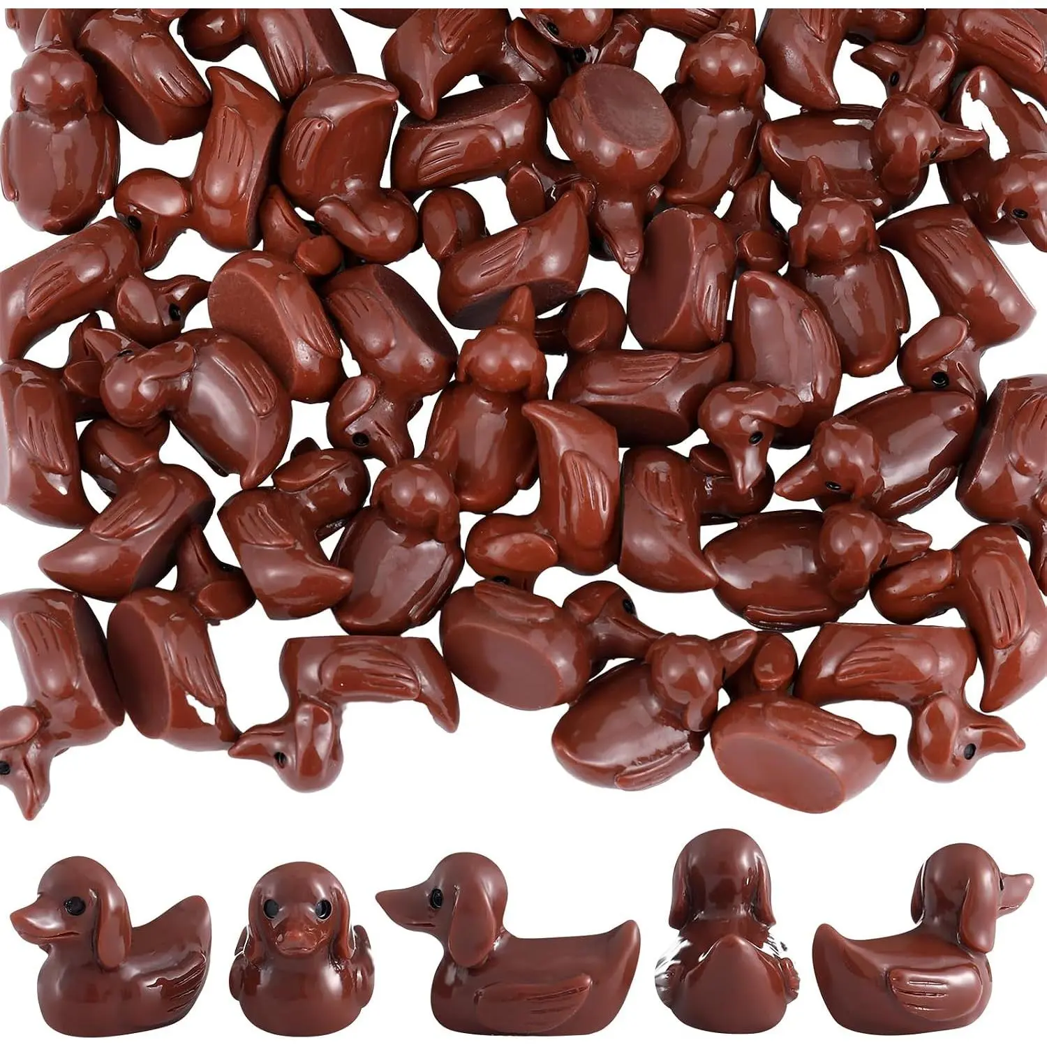 50 count Mini  Duck Figurines  Miniature Dachshund Bulldog Duck Figure    Statue Small  for Garden Landscape Sculpture Decor Party  (Dachshund)