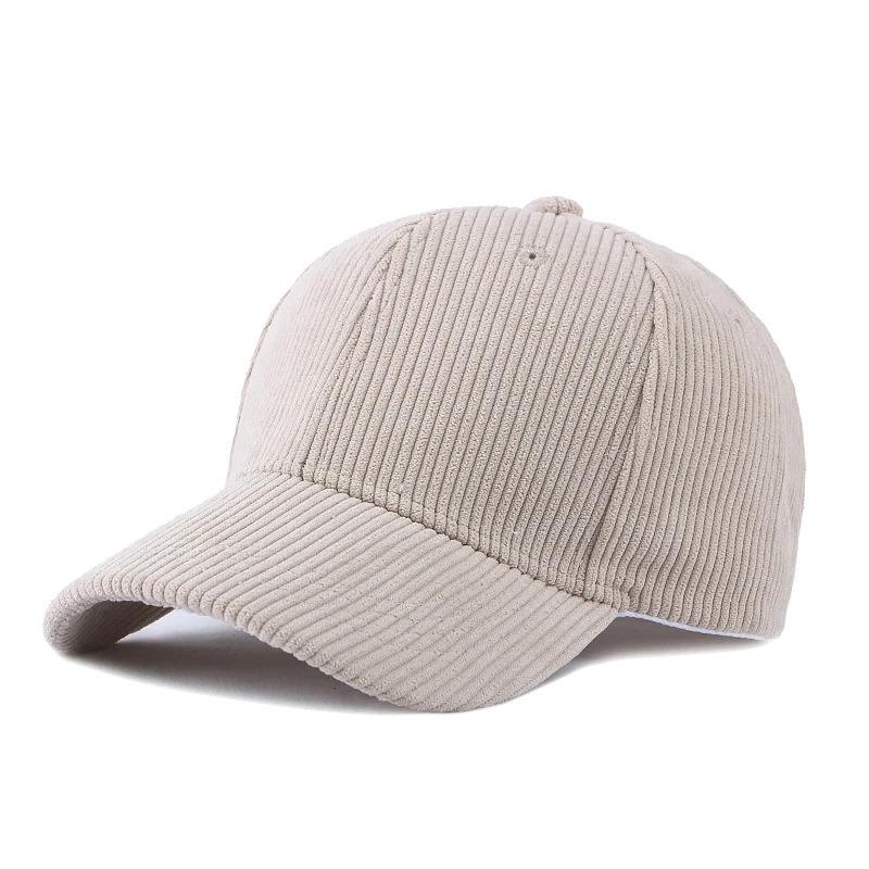 Solid color autumn and winter new corduroy baseball cap for men and women, simple solid color duckbill cap for warmth
