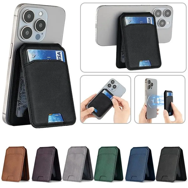 MagSafe Wallet, 3 Card Holder, Magnetic Phone Wallet for iPhone 17/16/15/14/13/12 Pro Max Plus Air Series,RFID Blocking Vegan Leather Smartphone Wallet, Phone Accessories, Mobile
