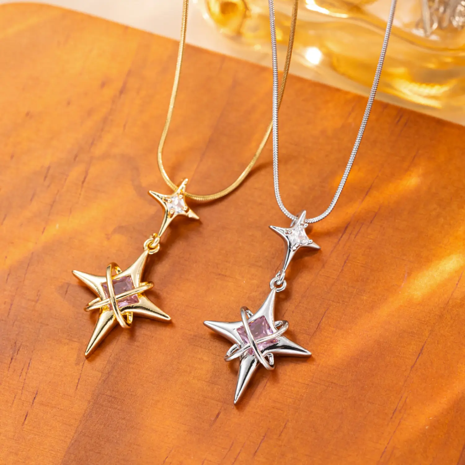 Gold-Plated Cross Necklace with Micro Paved CZ, Vintage Pendant on a Copper Base with Adjustable Chain, Daily Match Jewelry for Female Wear