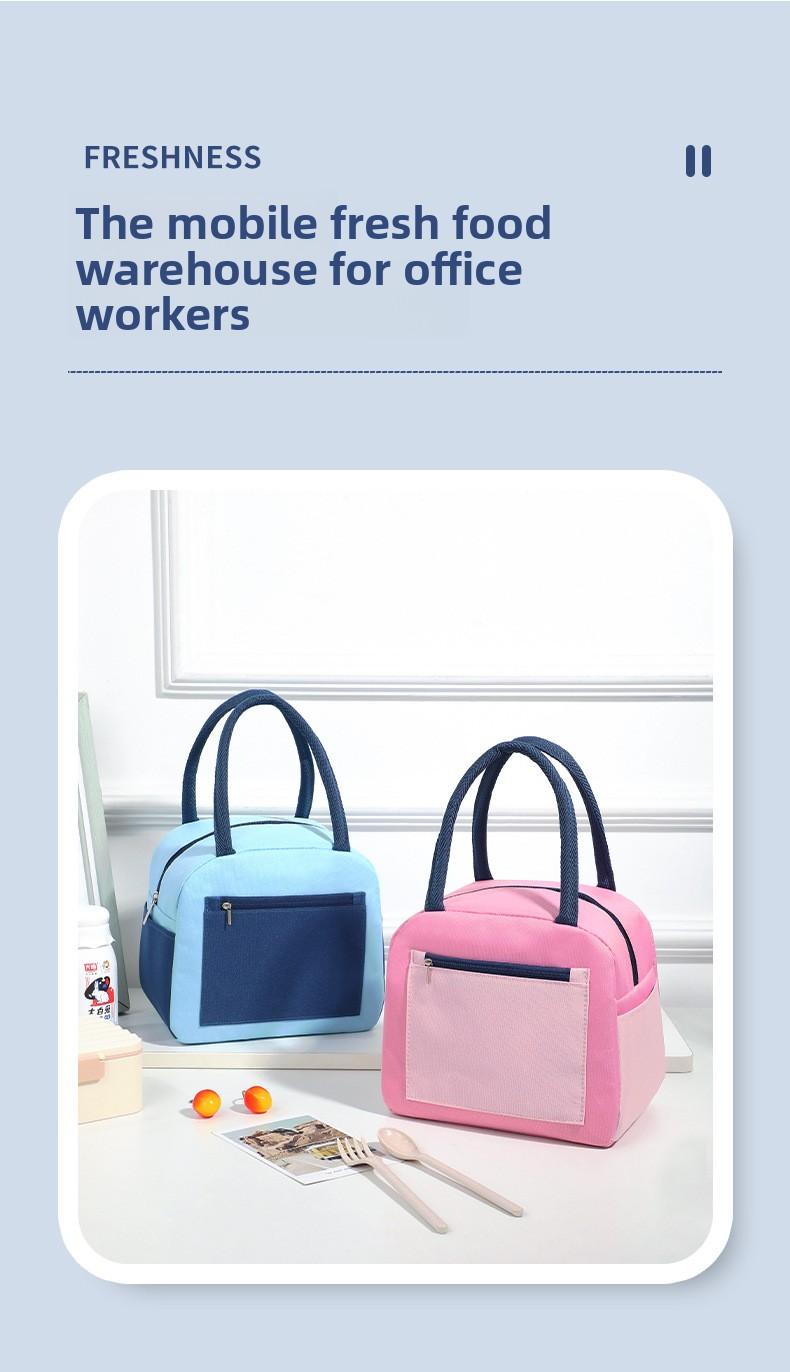 New simple lunch bag with large capacity, stylish portable lunch bag for outings, factory-made aluminum foil thickened insulated lunch bag