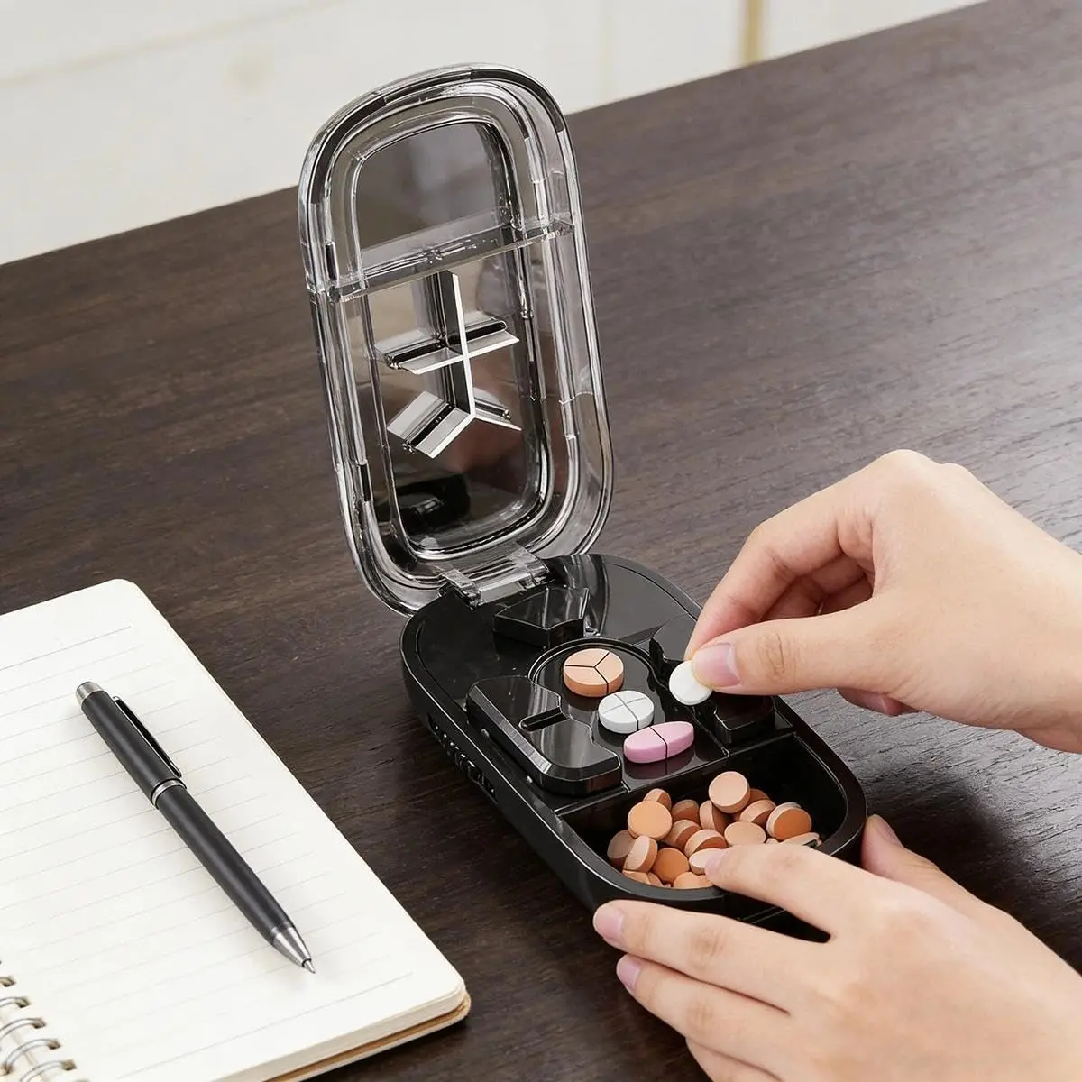 Multi-Piece Cutter Machine, 1/2 1/3/4 Divider, Accurate Center Alignment, Storage Function, Precision Tool