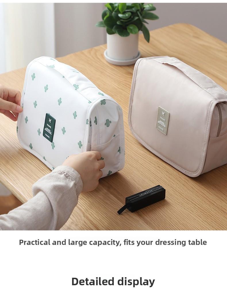 Simple Travel Waterproof Makeup Bag Portable Large Capacity Makeup Pouch Hook Bag Toiletries Cosmetic Organizer Bag