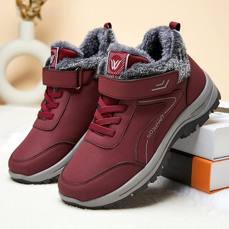 Womens Winter Snow Boots Warm Fur Lined Anti-Slip Ankle Booties Walking Shoes Non-Slip Outdoor Trekking Shoes Footwear Girl