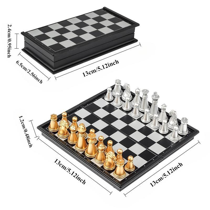 Mini Magnetic Chess Board Game, 1 Count Portable Folding Chess, International Chess Game, Educational Toys, Gifts for Birthday Festival Party, Gaming Accessories, Funny Gift, Board Family Games, Funny Gift, Strategy Board Games, Tabletop Games