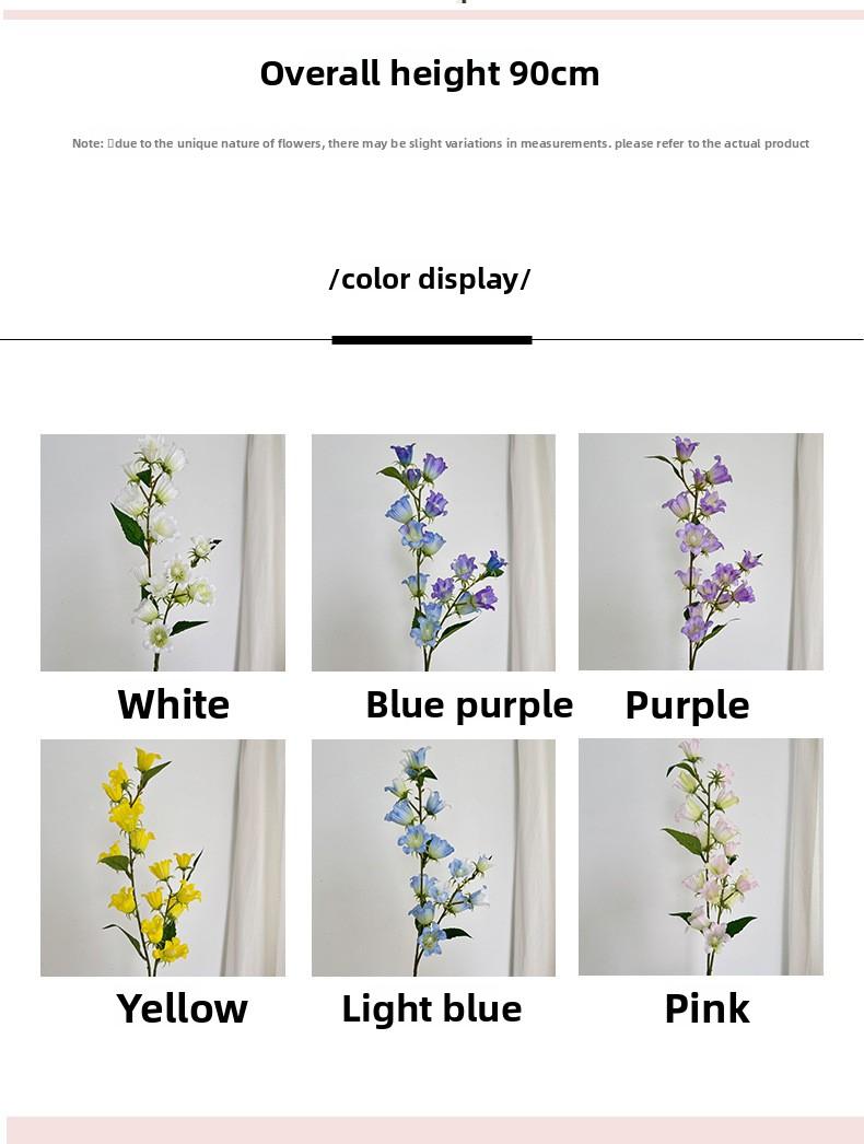 Long-stemmed wind chime flowers, artificial lilies of the valley, fake flowers for home decoration, living room and dining table decor, wedding hall floral arrangements