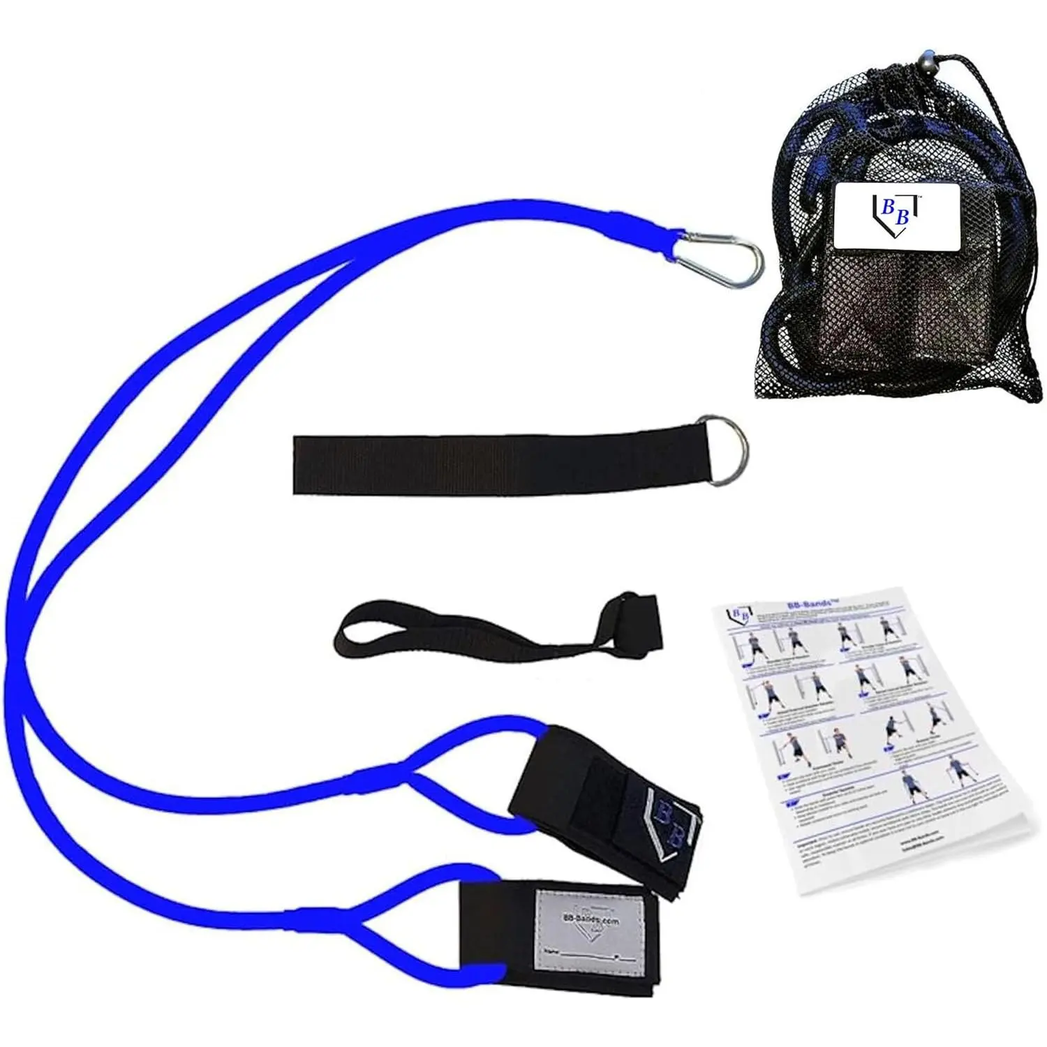 Bands Baseball Softball Resistance  Bands - Arm Strength, Pitching Conditioning Equipment, 3 Strengths (Youth, Adult, Heavy), 7 Colors, Includes Anchor Strap, Door Mount, Bag, Workout Guide