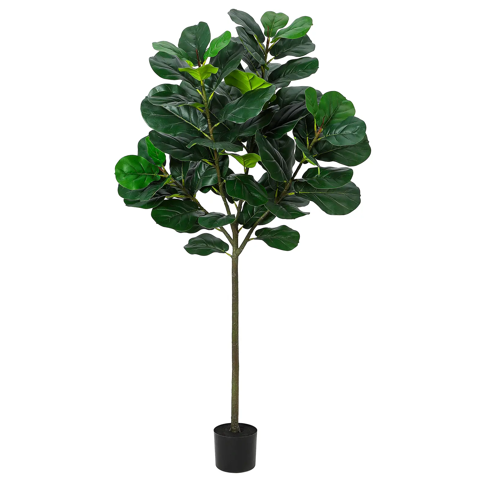 Realistic Artificial Fiddle Leaf Fig Tree – Faux Ficus Lyrata with 62 Lush Leaves – Potted Indoor/Outdoor Decorative Plant
