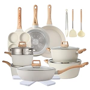 Valentine's Day 16PCS Pots and Pans Set Non Stick Cookware Set Nonstick with Cooking Set