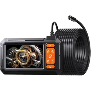 Camera Borescope, Endoscope Camera with 4.3" IPS 1920P HD Screen, 16.4FT Long with 8 LED Lights 8MM Semi-Rigid Cord Waterproof Bore Scope