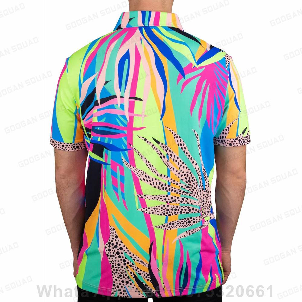 Summer Men Golf Polo Shirts Short Sleeve Casual Fashion Open Collar button Comfortable Breathable T-Shirts