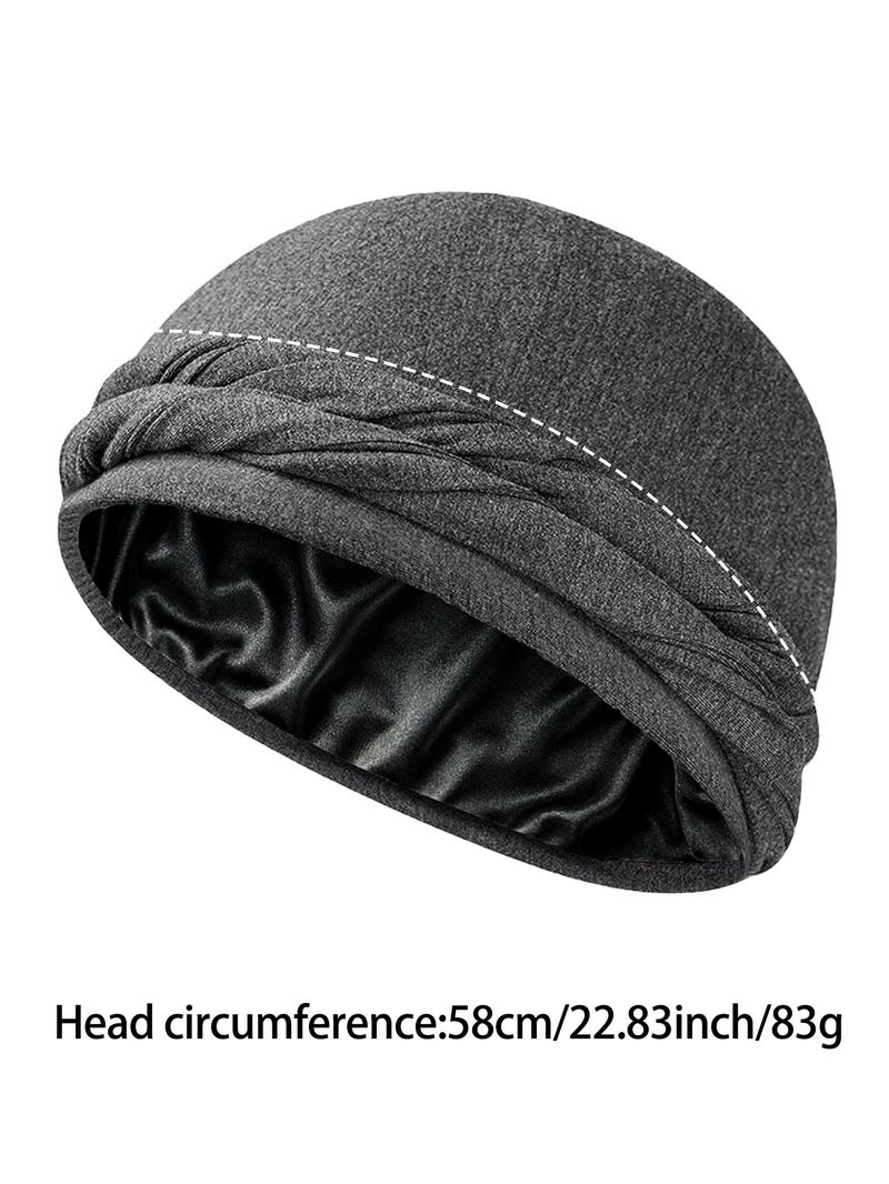 Solid Color Double-layer Twist Design Turban Hat, Modest Casual Comfortable Breathable Cloth Hat for Men & Women, Fashion Soft Accessories for Daily Wear, Fashion Matching Hat