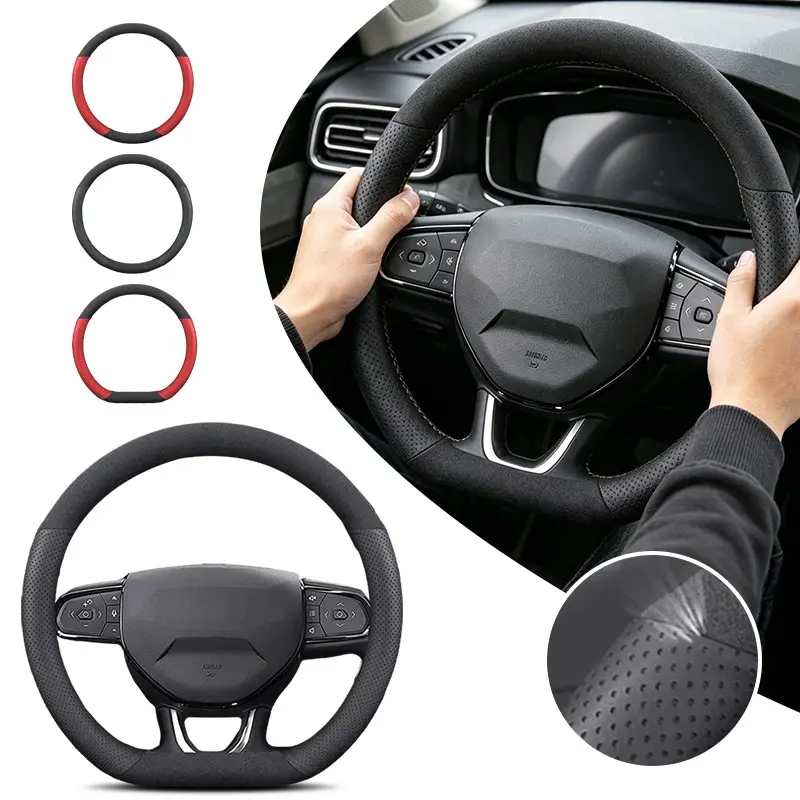 Car Truck Artificial Leather Steering Wheel Braid Cover Universal For Honda Civic xrv hrv crv brv City Accord Fit Jazz Insight Auto Interior Accessories