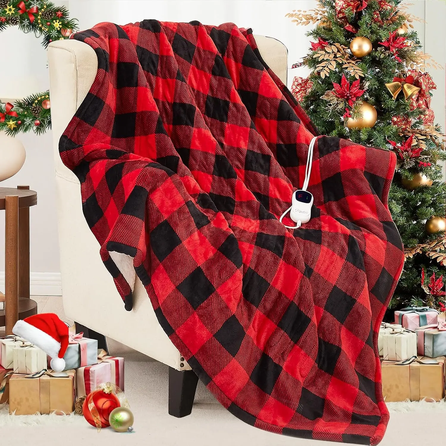 Electric Blanket Heated Full Size - 72“x84“ Ultra Soft Cozy Flannel Heating Blanket with 10 Fast Heat Levels 8 Hours Auto Off Over-Heated Protection ETL Certification Keep Warm in Home Office