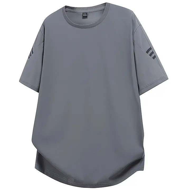 Unisex Sizes 2026 Summer Nylon Blend Ice Silk Minimalist Round Neck Short Sleeve T-Shirt - Sports Wear, Outdoor Casual, Commuting Use#SummerWins, Breathable, Plain, Shortsleeve, Classic, Tops, Stylish, Fitness, Menswear, Simple, Foldable, Machine Wash, Me