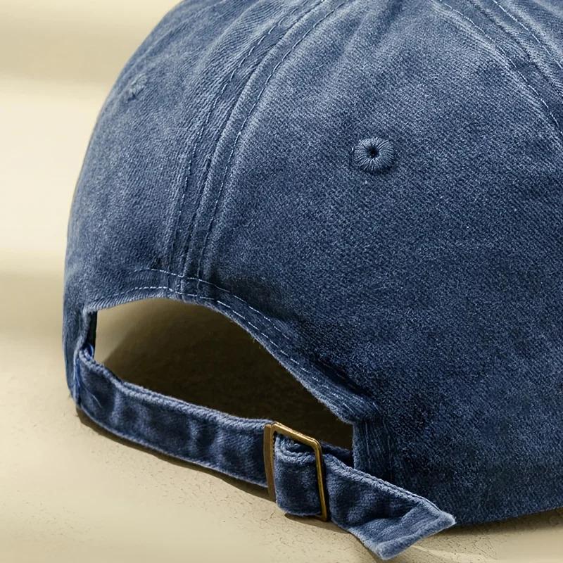 Adjustable buckle baseball cap with forest print, curved brim, outdoor casual duckbill cap, adjustable for sun protection