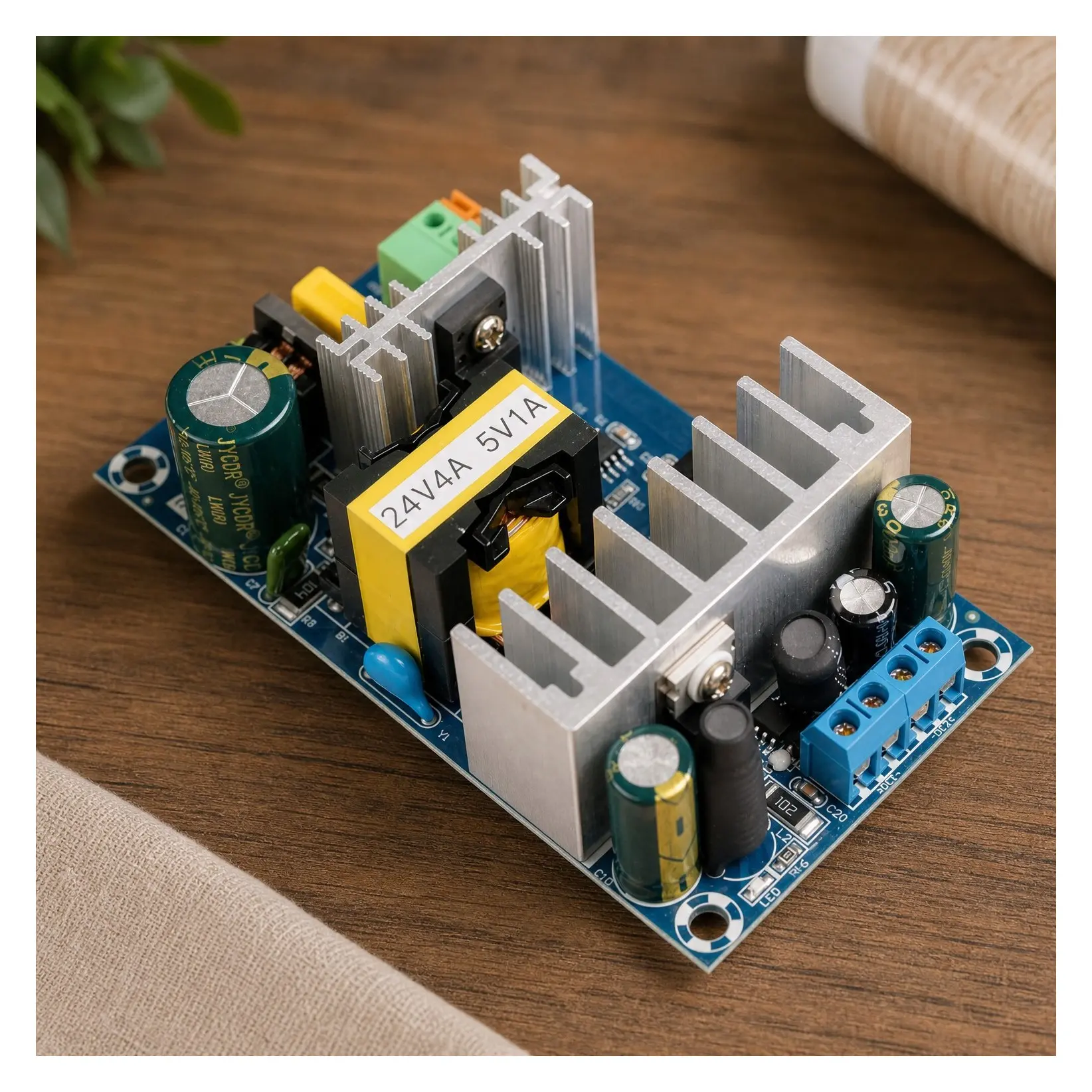 AC to DC Isolated Power Supply Module Dual Output 24V 4A 5V 1A 120W Industrial AC 120V (90-256V) 50-60Hz to 24V 5V BlueGift
