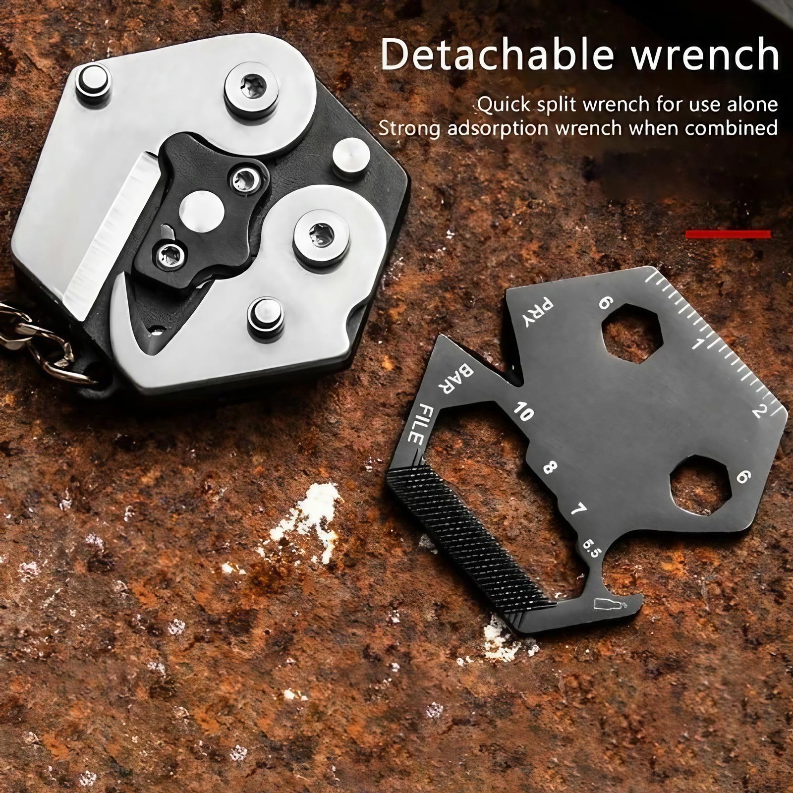 Multifunctional Mini Portable Folding Tool, Hexagonal Detachable Wrench Tool, Small Pocket Keychain, Outdoor Survival Hardware Tool, Portable Hand Tool